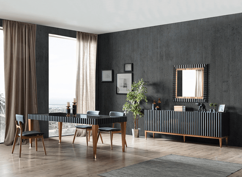 Armani Yemek Odası Takımı-Siyah Armani Yemek Odası Takımı-Siyah